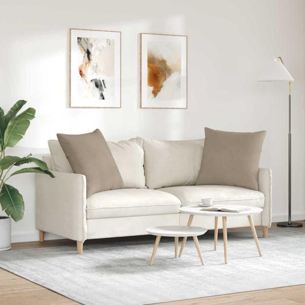 Sofakissen 2 stk. Stoff Taupe 60 x 60 cm