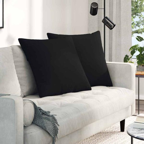 ARDEBO.de - Sofakissen 2 stk. Stoff Schwarz 60 x 60 cm
