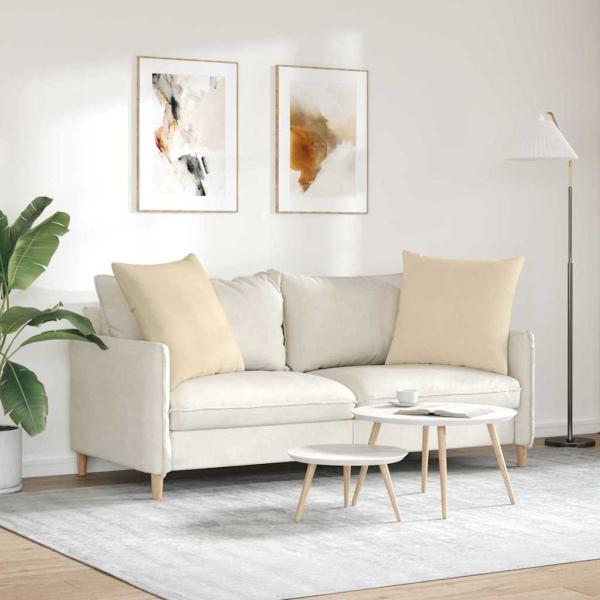 Sofakissen 2 stk. Stoff Creme 60 x 60 cm