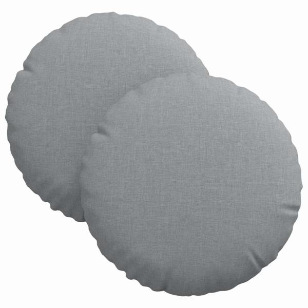 Sitzkissen 2 stk. Stoff Hellgrau Ø30 x 13 cm