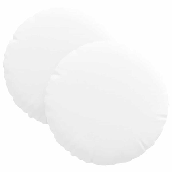 Sitzkissen 2 Stk. Stoff Weiß Ø30 x 13 cm