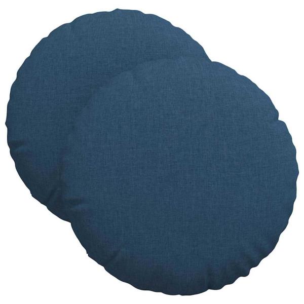 Sitzkissen 2 Stk. Stoff Blau Ø40 x 13 cm