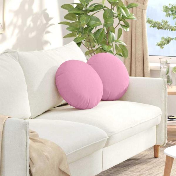 ARDEBO.de - Sitzkissen 2 stk. Stoff Rosa Ø40 x 13 cm