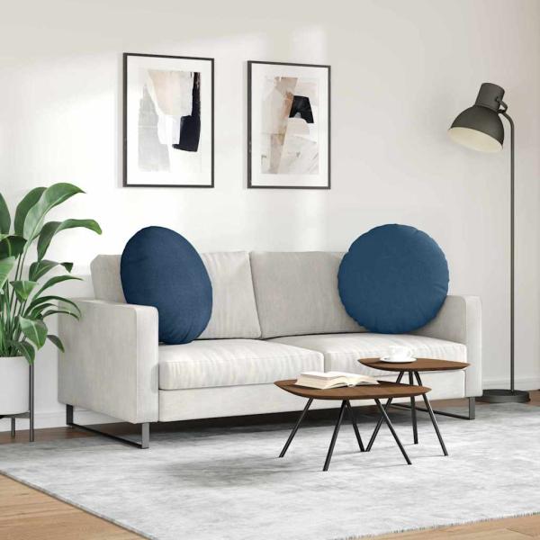 Sitzkissen 2 stk. Stoff Blau Ø60 x 21 cm