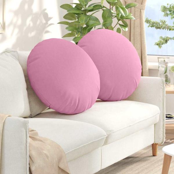 ARDEBO.de - Sitzkissen 2 stk. Stoff Rosa Ø60 x 21 cm