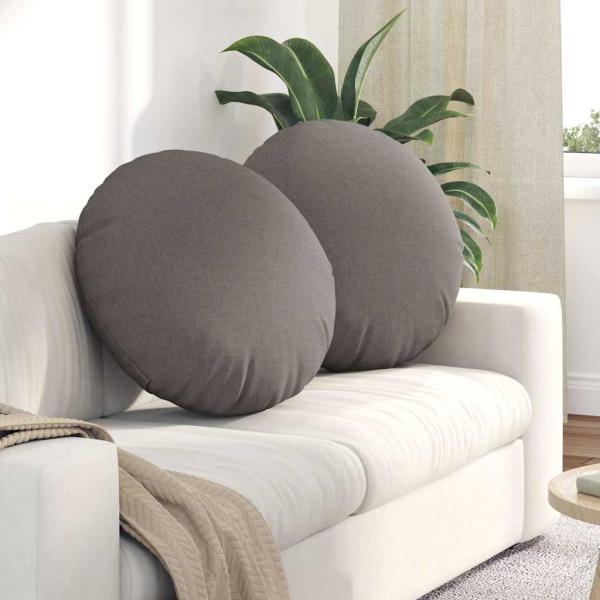 ARDEBO.de - Sitzkissen 2 stk. Stoff Taupe Ø80 x 29 cm