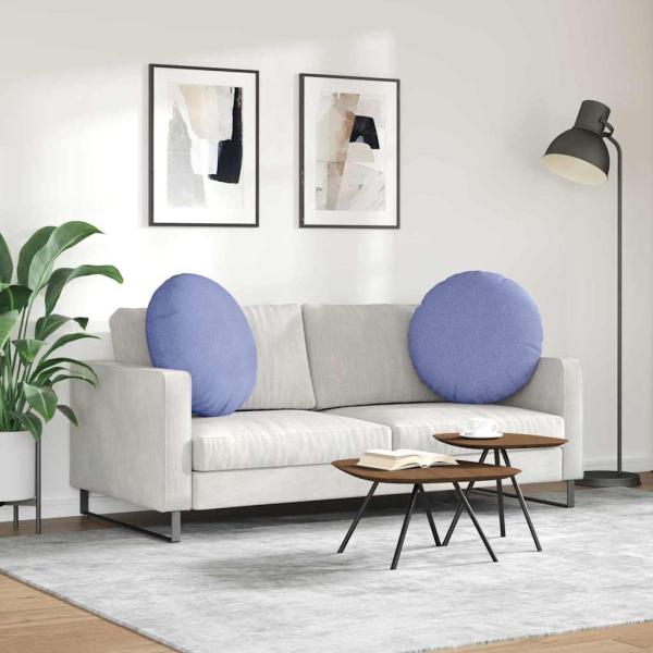 Sitzkissen 2 stk. Stoff Jeans blau Ø80 x 29 cm