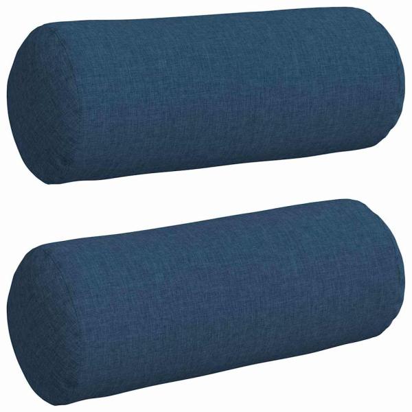 Bolsterkissen 2 stk. Stoff Blau Ø 15 x 40 cm
