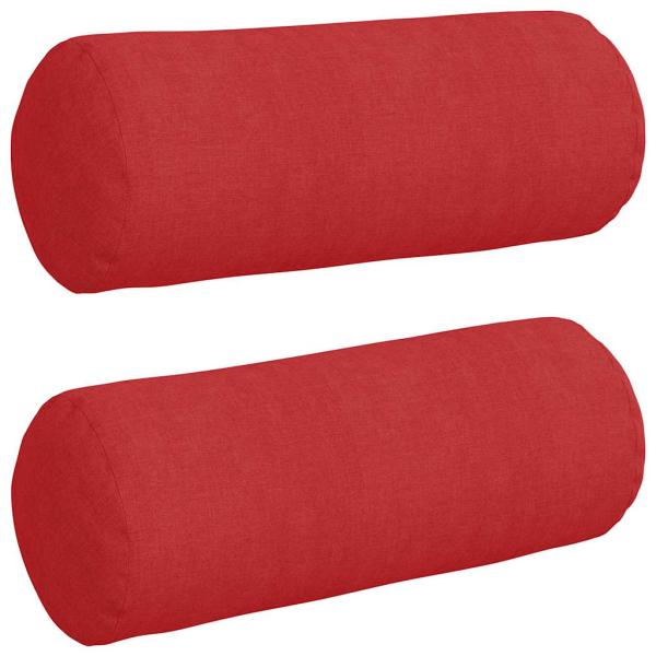 Bolsterkissen 2 stk. Stoff Rot Ø 15 x 40 cm