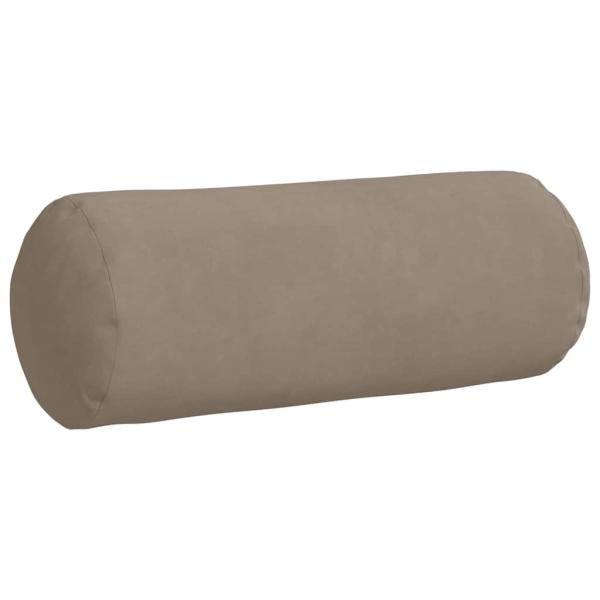 Bolsterkissen 2 stk. Mikrofaserstoff Taupe Ø 15 x 40 cm