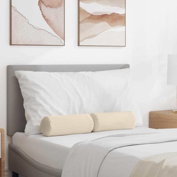 ARDEBO.de - Bolsterkissen 2 Stück Beige Ø 15 x 40 cm Mikrofaserstoff