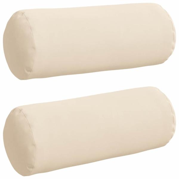 Bolsterkissen 2 Stück Beige Ø 15 x 40 cm Mikrofaserstoff
