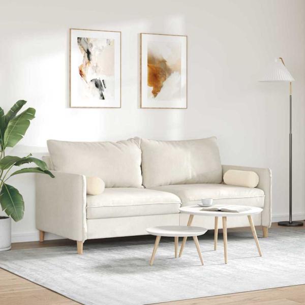 Bolsterkissen 2 Stück Beige Ø 15 x 40 cm Mikrofaserstoff
