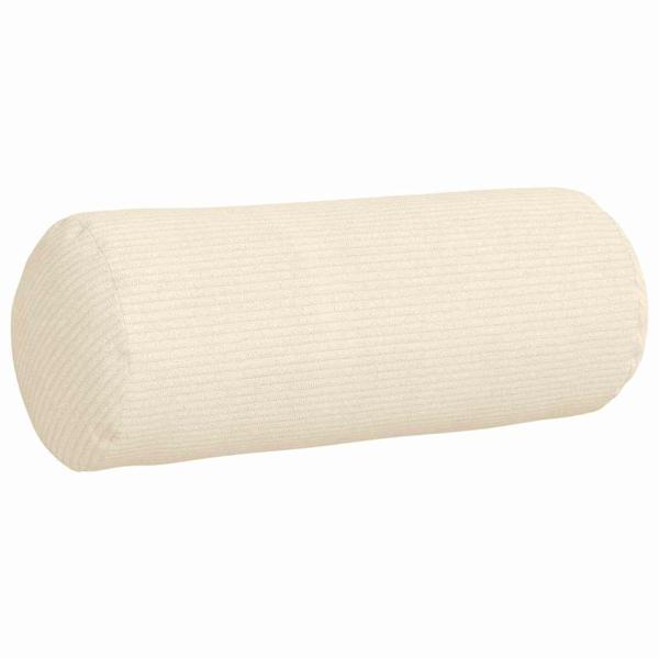 Bolsterkissen 2 Stück Creme Ø 15 x 40 cm Cordstoff