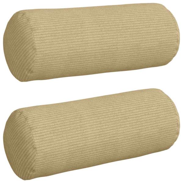 Bolsterkissen 2 Stück Grau-Grün Ø 15 x 40 cm Cordstoff