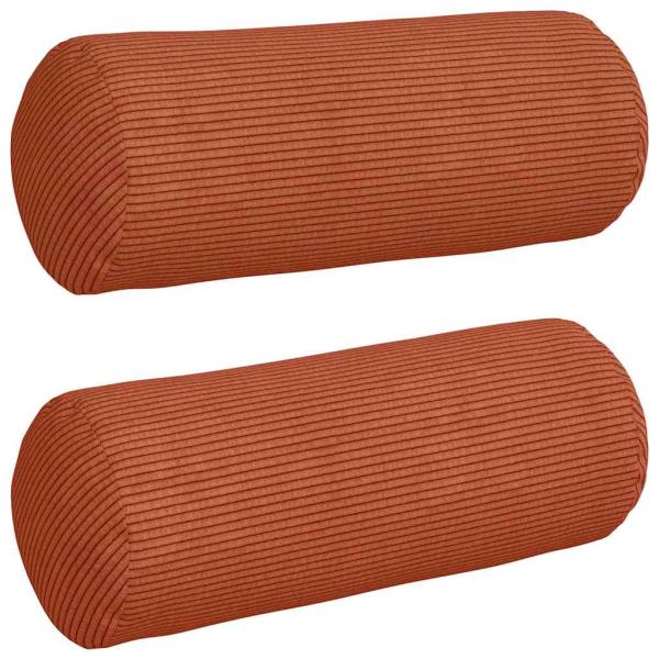Bolsterkissen 2 Stück Rot-Orange Ø 15 x 40 cm Cordstoff