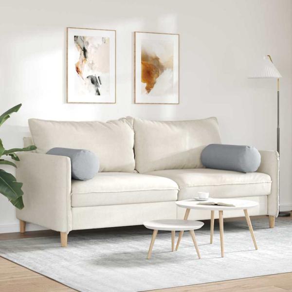 Bolsterkissen 2 stk. Stoff Hellgrau Ø 25 x 70 cm