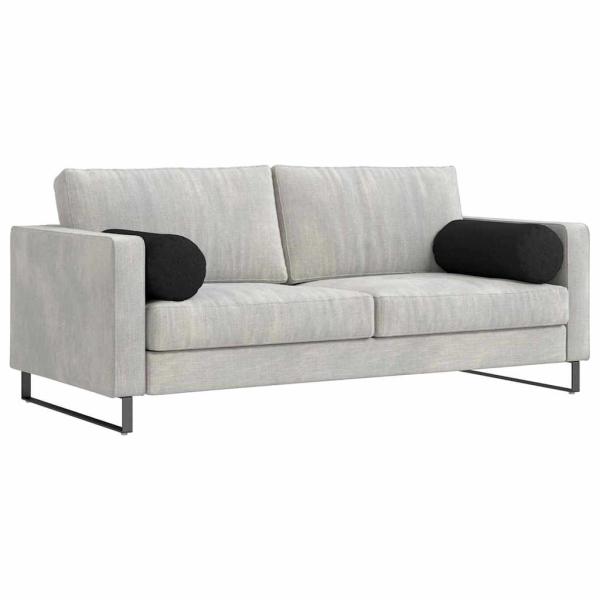 Bolsterkissen 2 stk. Stoff Schwarz Ø 25 x 70 cm
