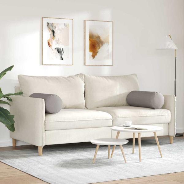Bolsterkissen 2 stk. Stoff Taupe Ø 25 x 70 cm