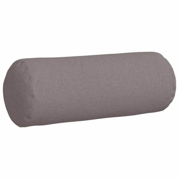 Bolsterkissen 2 stk. Stoff Taupe Ø 25 x 70 cm