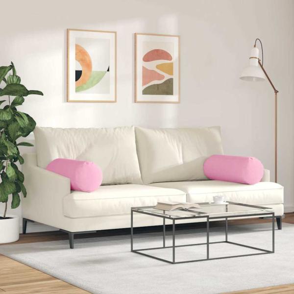 Bolsterkissen 2 stk. Stoff Rosa Ø 25 x 70 cm