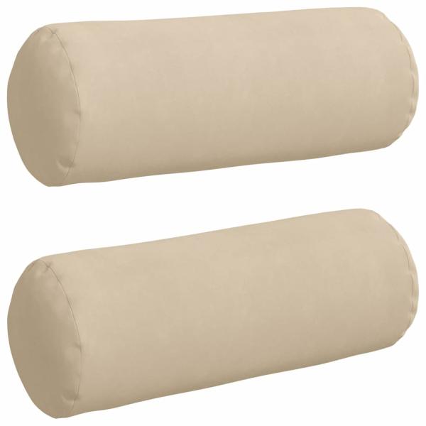 Bolsterkissen 2 Stück Creme Ø 25 x 70 cm Mikrofaserstoff
