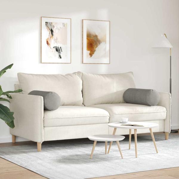 Bolsterkissen 2 Stück Hellgrau Ø 25 x 70 cm Cordstoff