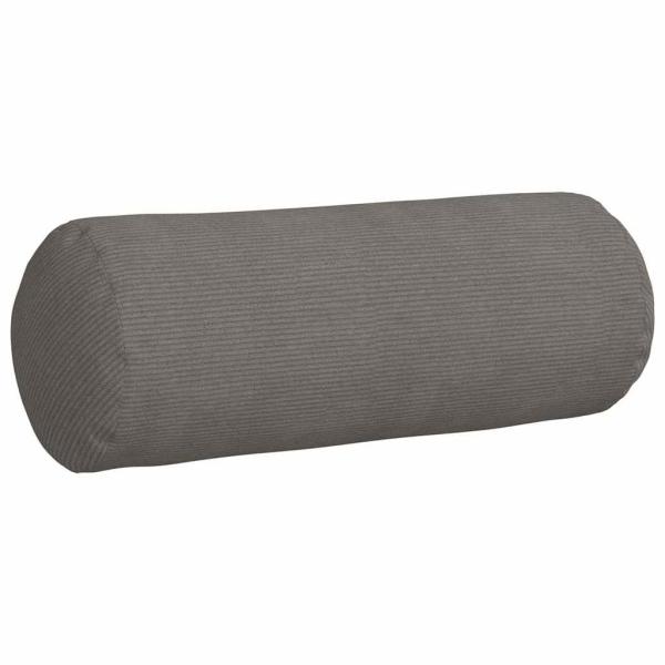 Bolsterkissen 2 Stück Hellgrau Ø 25 x 70 cm Cordstoff