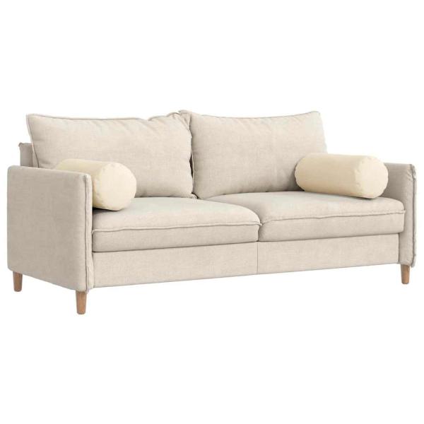Bolsterkissen 2 Stück Creme Ø 25 x 70 cm Cordstoff