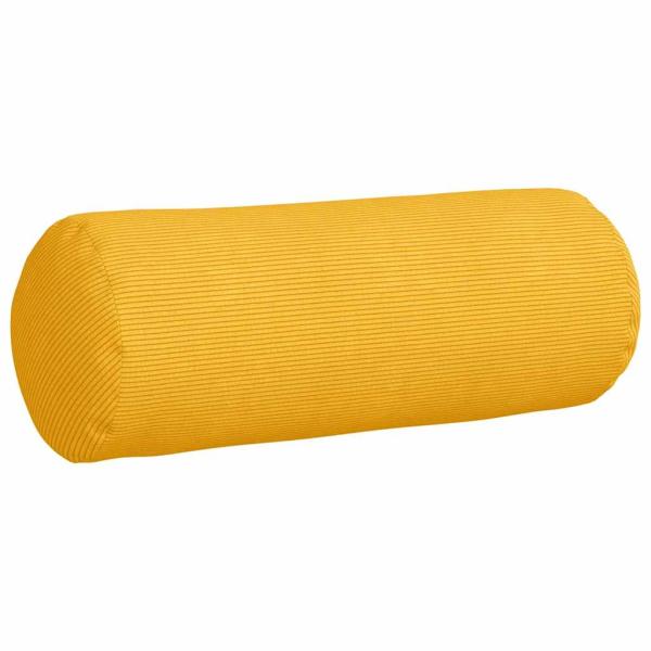 Bolsterkissen 2 Stück Helles Gelb Ø 25 x 70 cm Cordstoff
