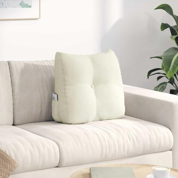 ARDEBO.de - Rücken Kissen Creme 45 x 24 x 50 cm Samt