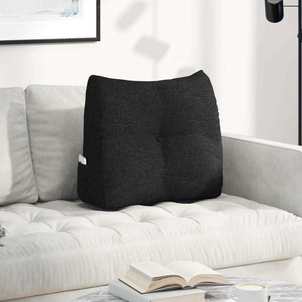 ARDEBO.de - Rücken Kissen Schwarz 60 x 24 x 50 cm Stoff