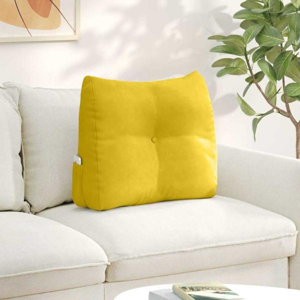 ARDEBO.de - Rücken Kissen Gelb 60 x 24 x 50 cm Samt