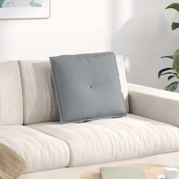 ARDEBO.de - Rückenkissen Hellgrau 50 x 19 x 45 cm Stoff