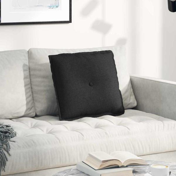 ARDEBO.de - Rückenkissen Schwarz 50 x 19 x 45 cm Stoff