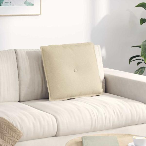ARDEBO.de - Rückenkissen Creme 50 x 19 x 45 cm Stoff