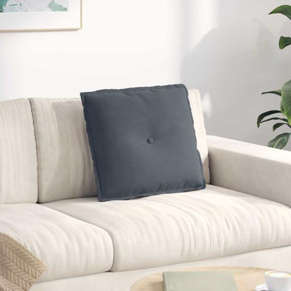 ARDEBO.de - Rücken Kissen Dunkelgrau 50 x 45 cm Cordstoff