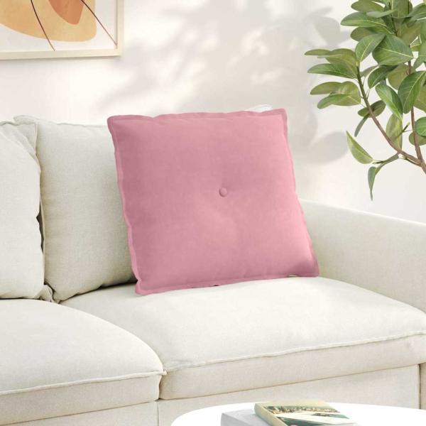 ARDEBO.de - Rückenkissen Rosa 60 x 50 cm Cordstoff