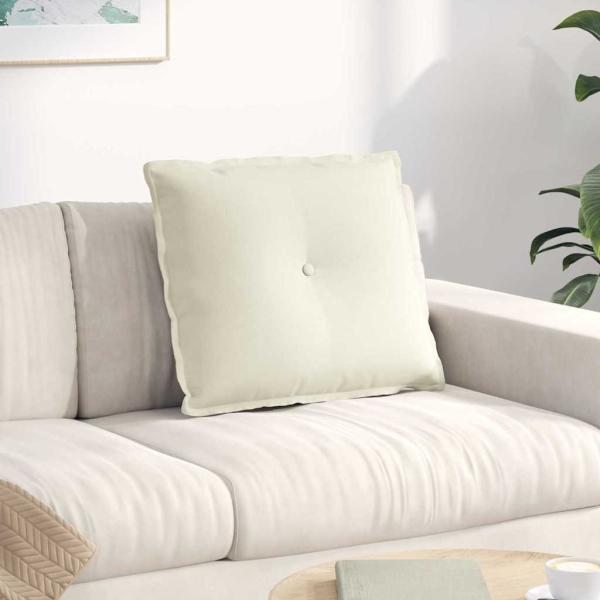 ARDEBO.de - Rückenkissen Creme 60 x 50 cm Cordstoff