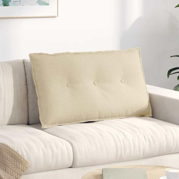 ARDEBO.de - Rückenkissen Creme 80 x 19 x 50 cm Stoff