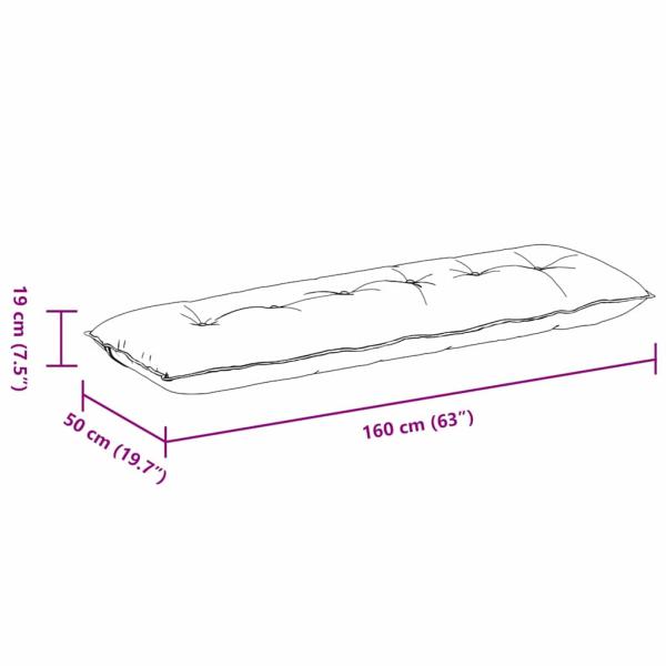 Rückenkissen Wolkengrau 160 x 19 x 50 cm Stoff