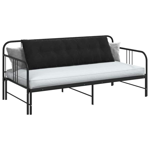 Rückenkissen Schwarz 160 x 50 cm Cordstoff