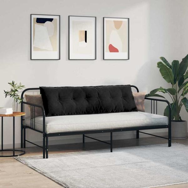 Rückenkissen Schwarz 160 x 50 cm Cordstoff