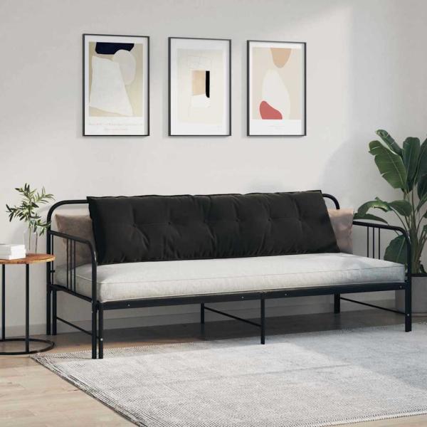 Rückenkissen Schwarz 180 x 50 cm Cordstoff