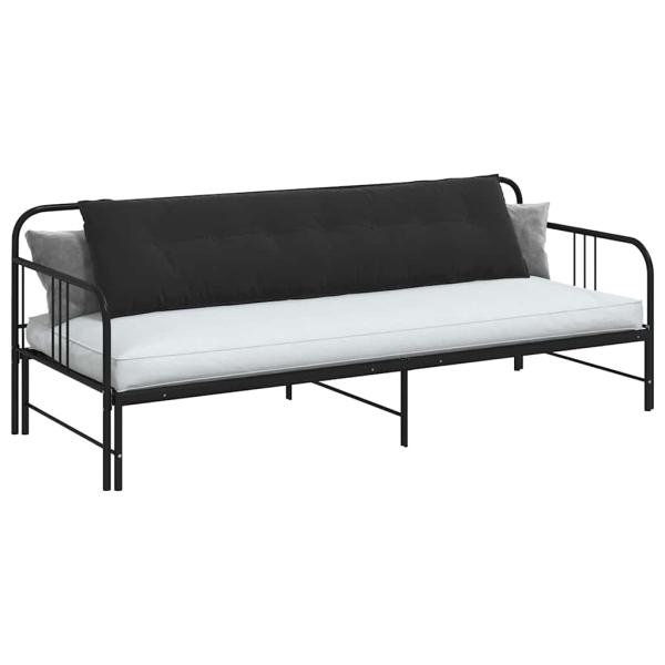 Rückenkissen Schwarz 200 x 50 cm Cordstoff