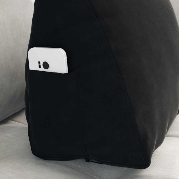 Rückenkissen Schwarz 45 x 20 x 35 cm Cordstoff