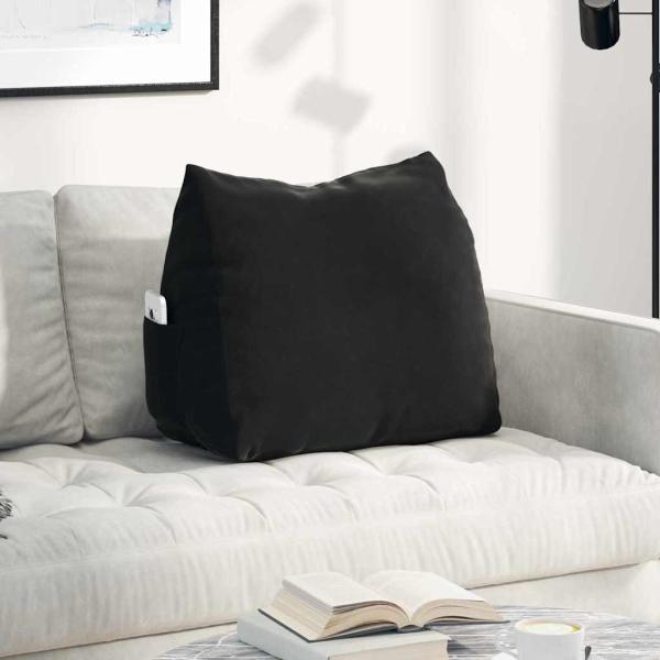 ARDEBO.de - Rückenkissen Schwarz 60 x 20 x 50 cm Cordstoff
