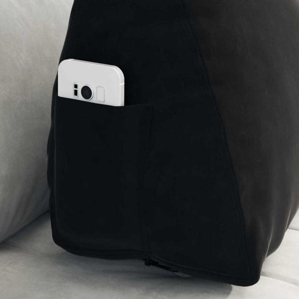 Rückenkissen Schwarz 60 x 20 x 50 cm Cordstoff