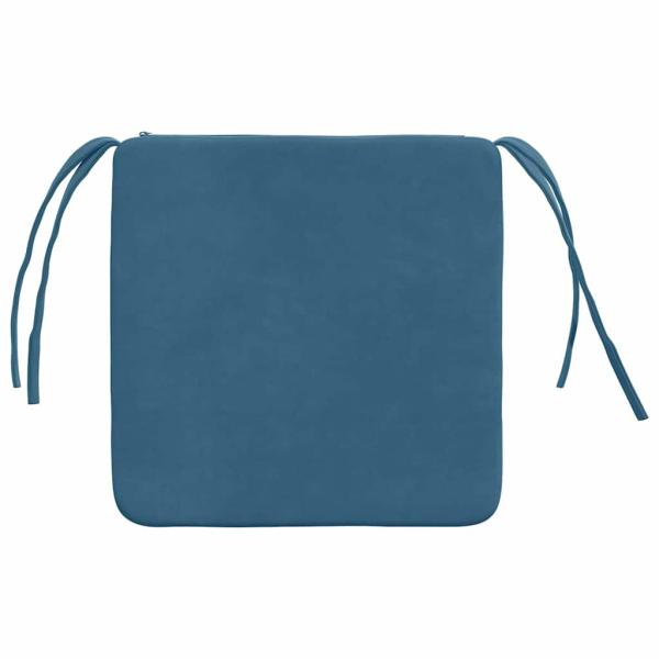 Sitzkissen 4 Stk. Samt Blau 40 x 40 x 3 cm