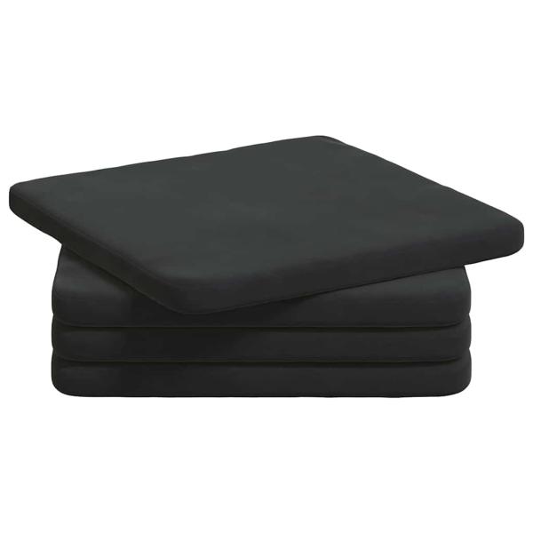 Sitzkissen 4 stk. Samt Schwarz 40 x 40 x 3 cm